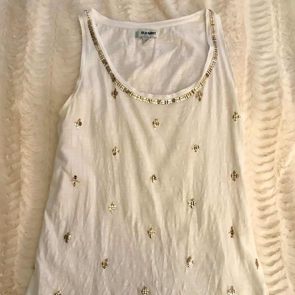 White and Gold Tank Top